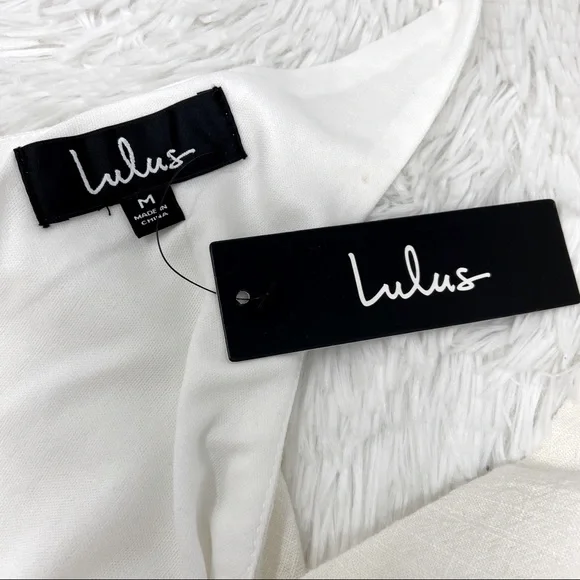 NWT LULUS Out To Lunch Tie-Back White Romper - Picture 6 of 10